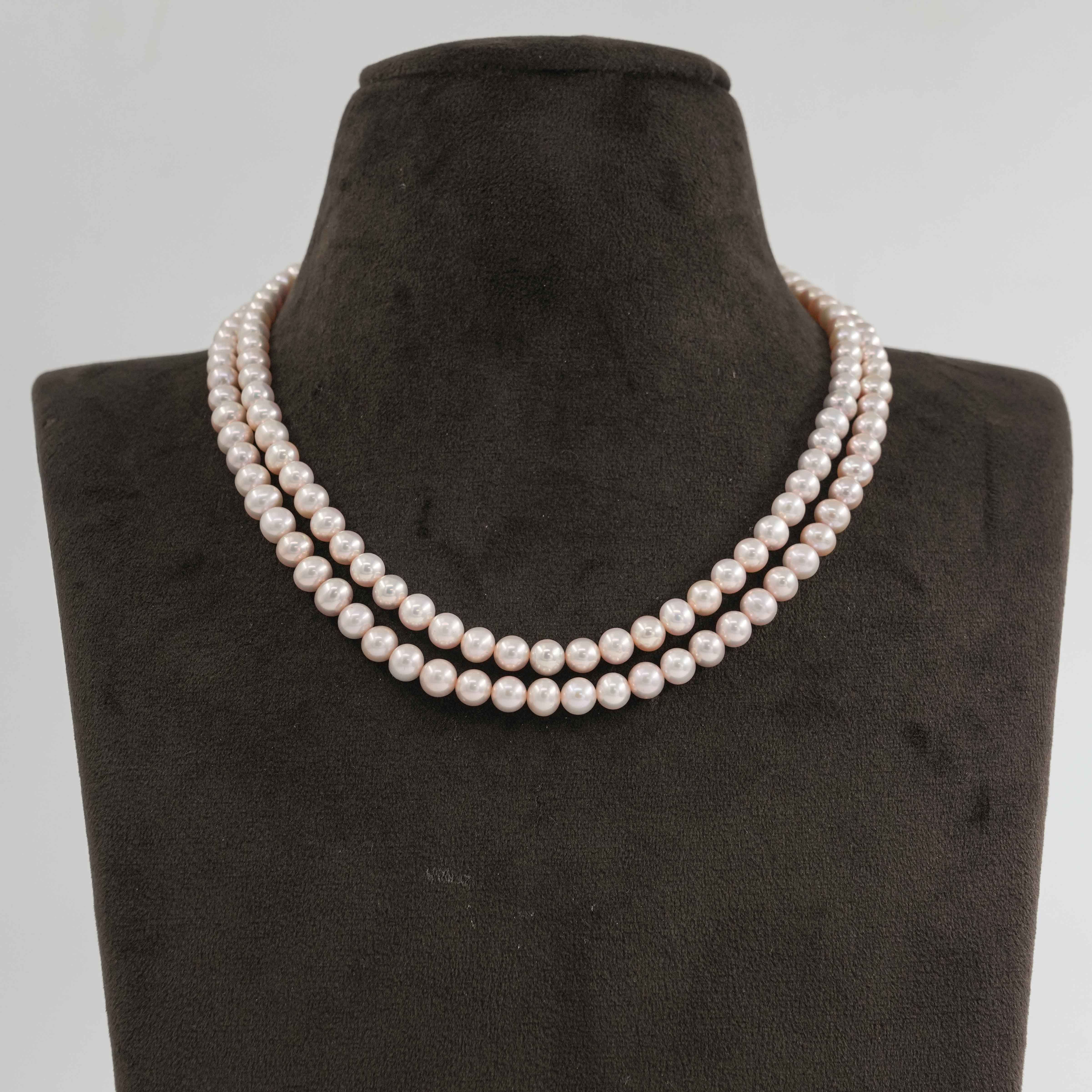 Timeless Peach Pearl Necklace